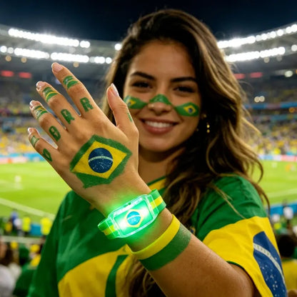 ⚽✨2PCS LED Light Up National Flag Wristbands - USA