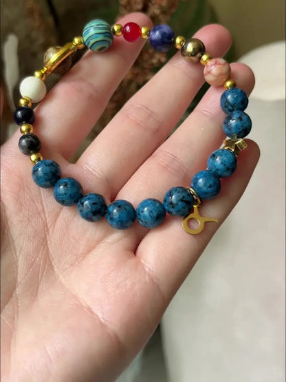 Zodiac Beaded Artificial Crystal Bracelet for Men & Women, Fashion Jewelry Gift Idea