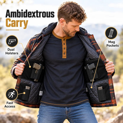 🔥❄️Mountain-Tested Warmth | Concealed Carry Hooded Flannel💥🔫