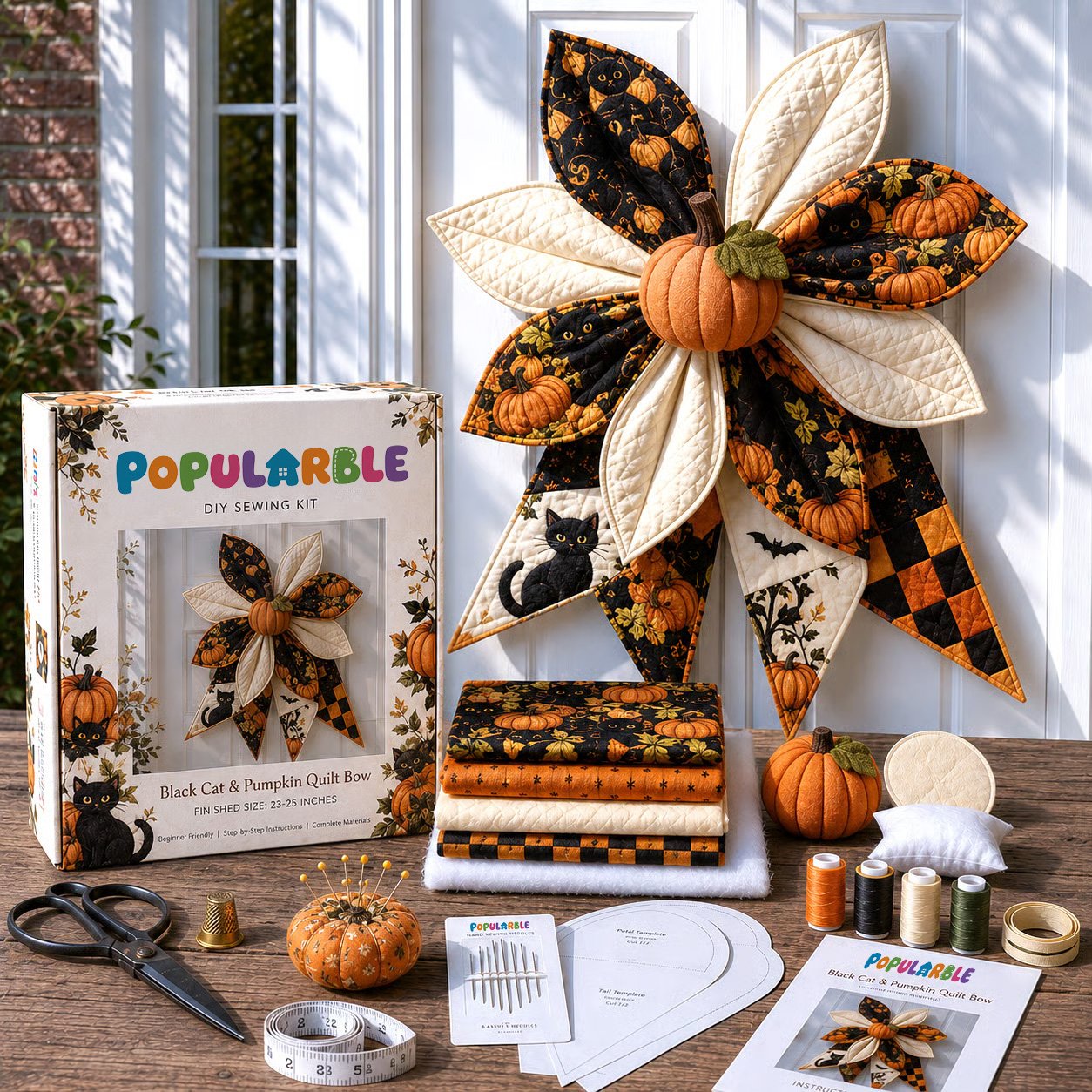 🎁Last Day 50% OFF- Large Patchwork Bow Sewing Kit (Beginner-Friendly)