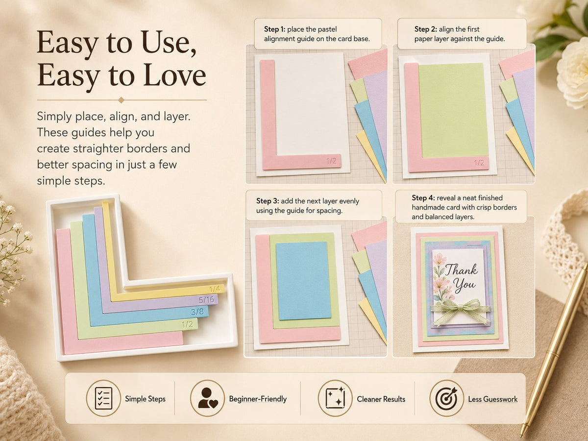 Card Making Alignment Guides Set | Create Perfectly Aligned Handmade Cards Without Guesswork or Crooked Corners ✨