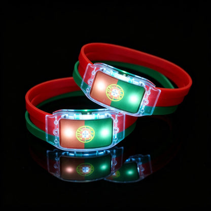 ⚽✨2PCS LED Light Up National Flag Wristbands - USA