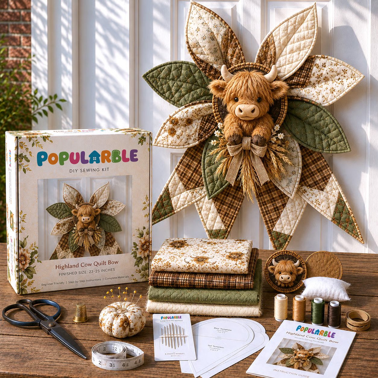 🎁Last Day 50% OFF- Large Patchwork Bow Sewing Kit (Beginner-Friendly)