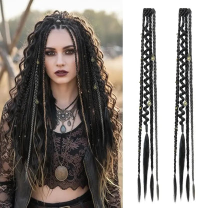 🌿🎨 Boho Beaded Clip-In Braids – Effortless Festival & Everyday Hair Transformation