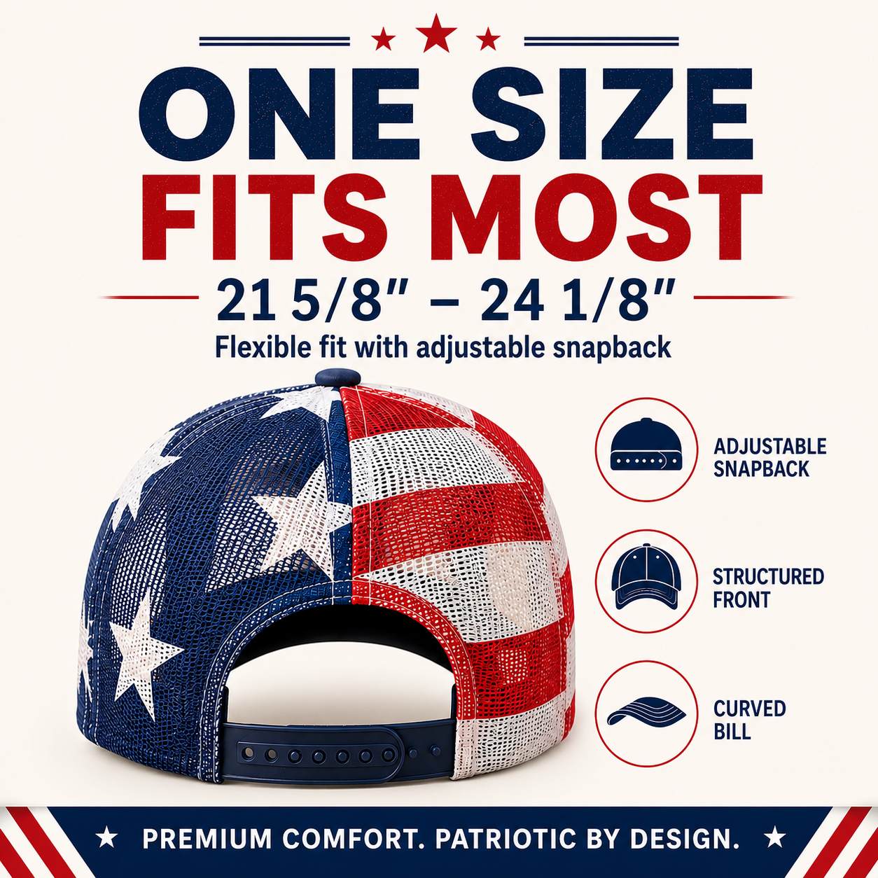 🔥 US America 250 Years Patriotic Embroidered Mesh Trucker Cap