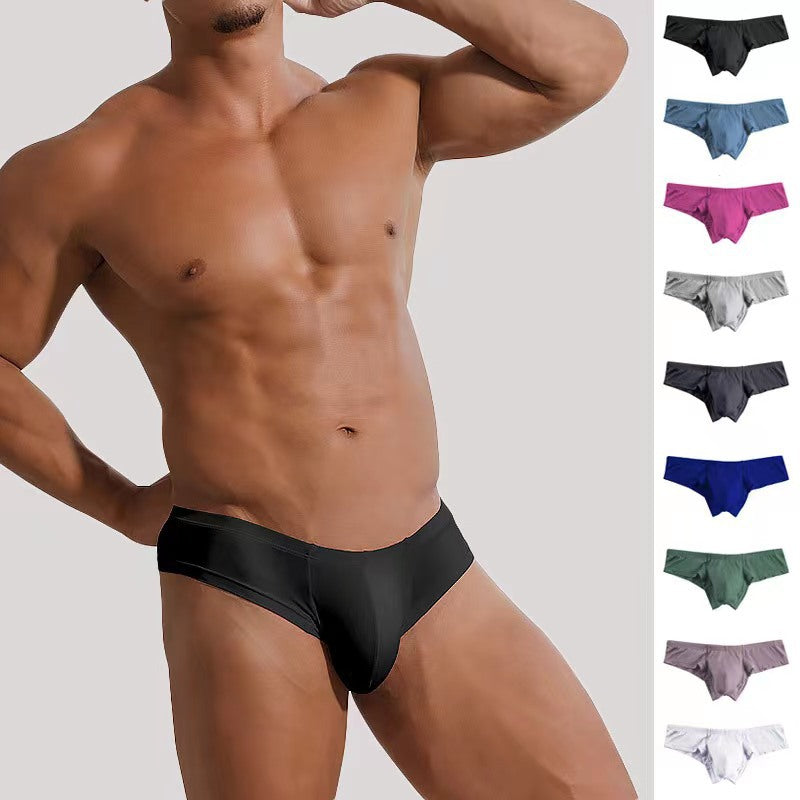ADANNU Men's Modal Bikini Briefs, Solid Color, Low Rise, No Show, Breathable Sports Underwear