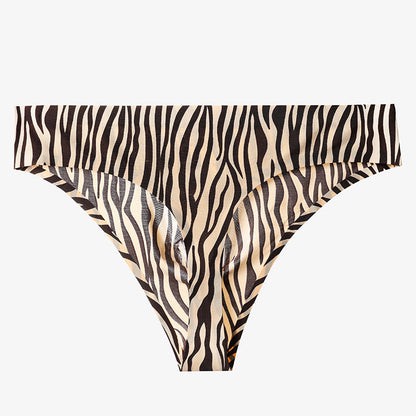 Low-rise men's 3D convex leopard print thong