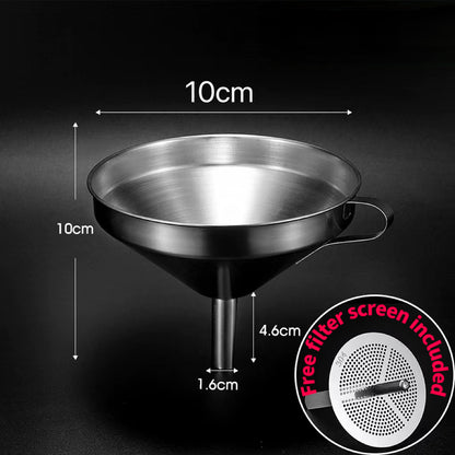 🍳 Heavy-Duty Thickened Stainless Steel Kitchen Funnel with 304 Strainer