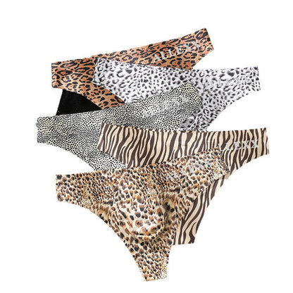Low-rise men's 3D convex leopard print thong