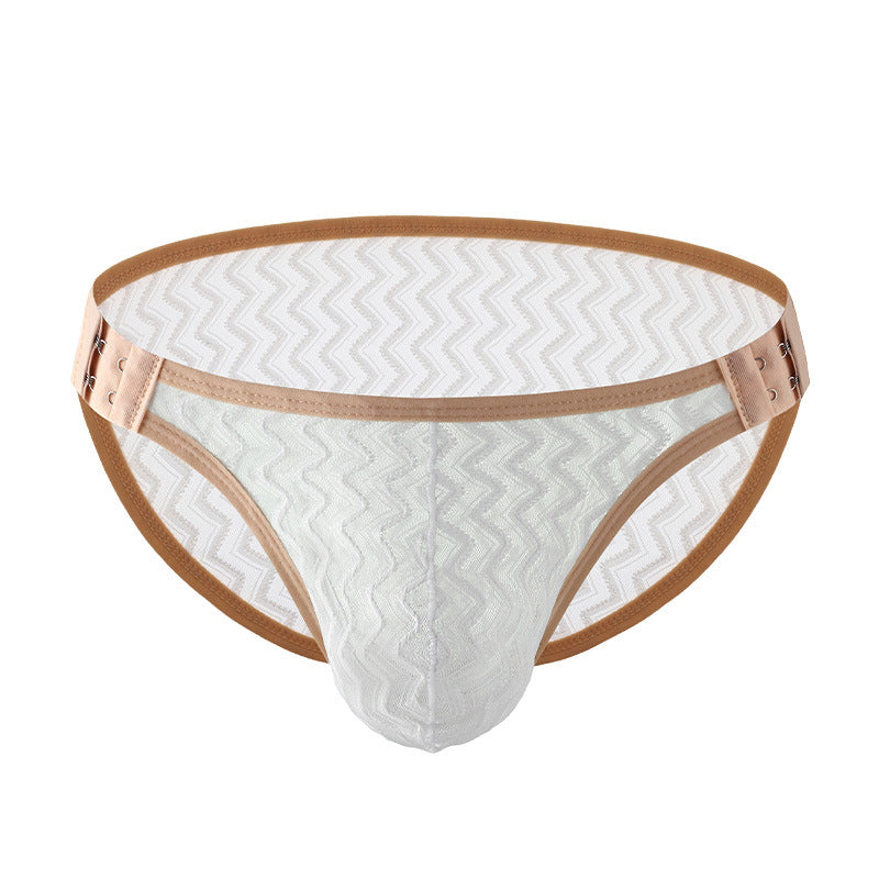 Men's Narrow-Band Quick-Dry Lace Briefs - Adjustable Size, Skin-Friendly, Sexy Low-Rise