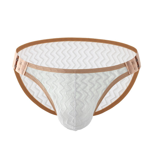 Men's Narrow-Band Quick-Dry Lace Briefs - Adjustable Size, Skin-Friendly, Sexy Low-Rise