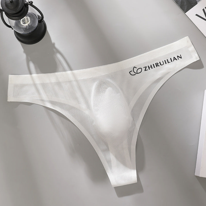 Men's Thong Underwear Breathable Comfort Fabric, Transparent Design