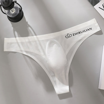 Men's Thong Underwear Breathable Comfort Fabric, Transparent Design
