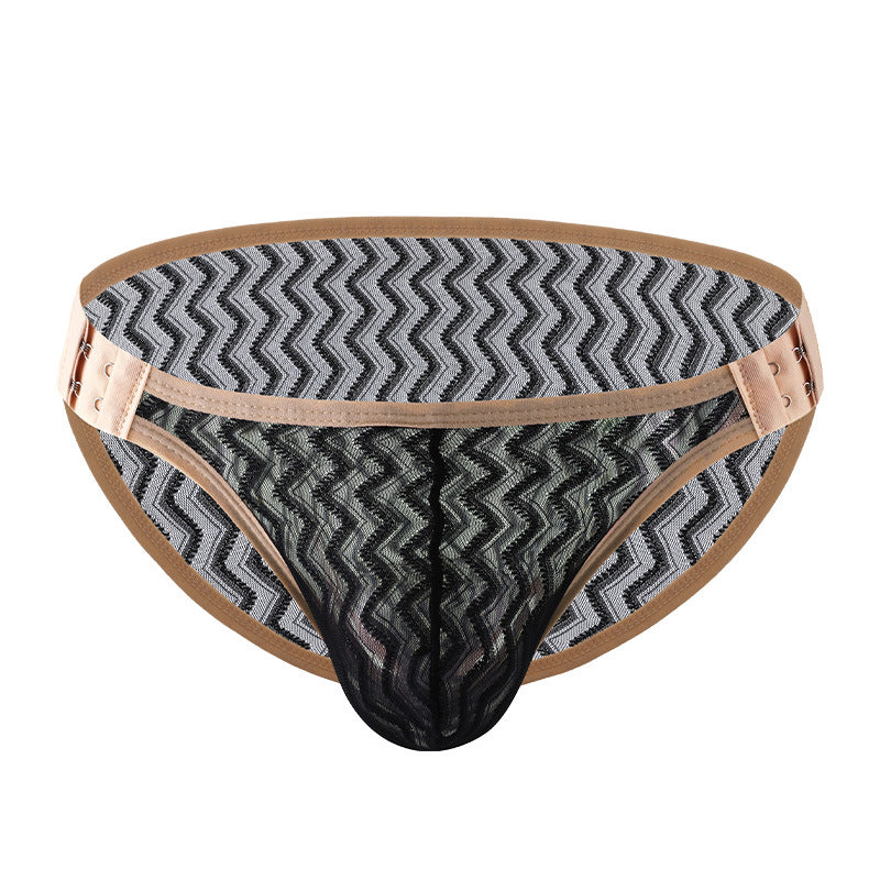 Men's Narrow-Band Quick-Dry Lace Briefs - Adjustable Size, Skin-Friendly, Sexy Low-Rise