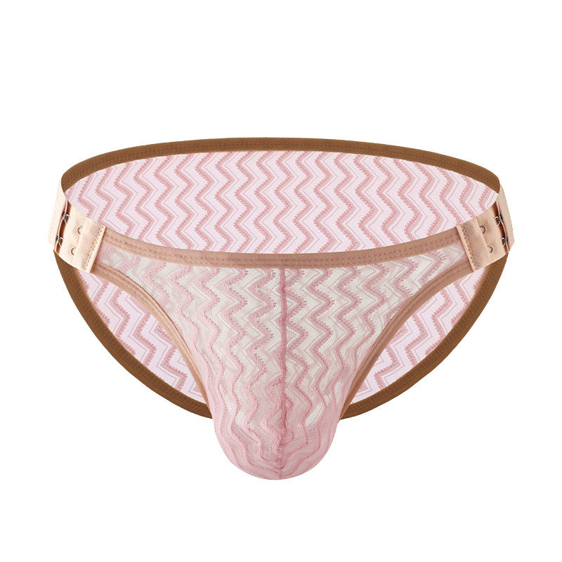 Men's Narrow-Band Quick-Dry Lace Briefs - Adjustable Size, Skin-Friendly, Sexy Low-Rise
