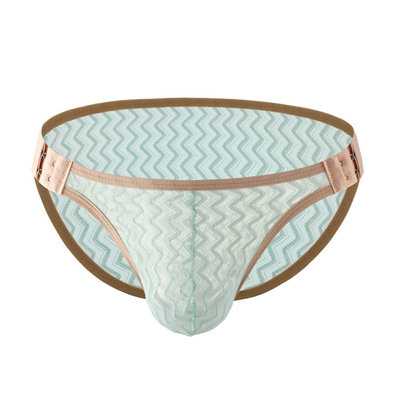 Men's Narrow-Band Quick-Dry Lace Briefs - Adjustable Size, Skin-Friendly, Sexy Low-Rise