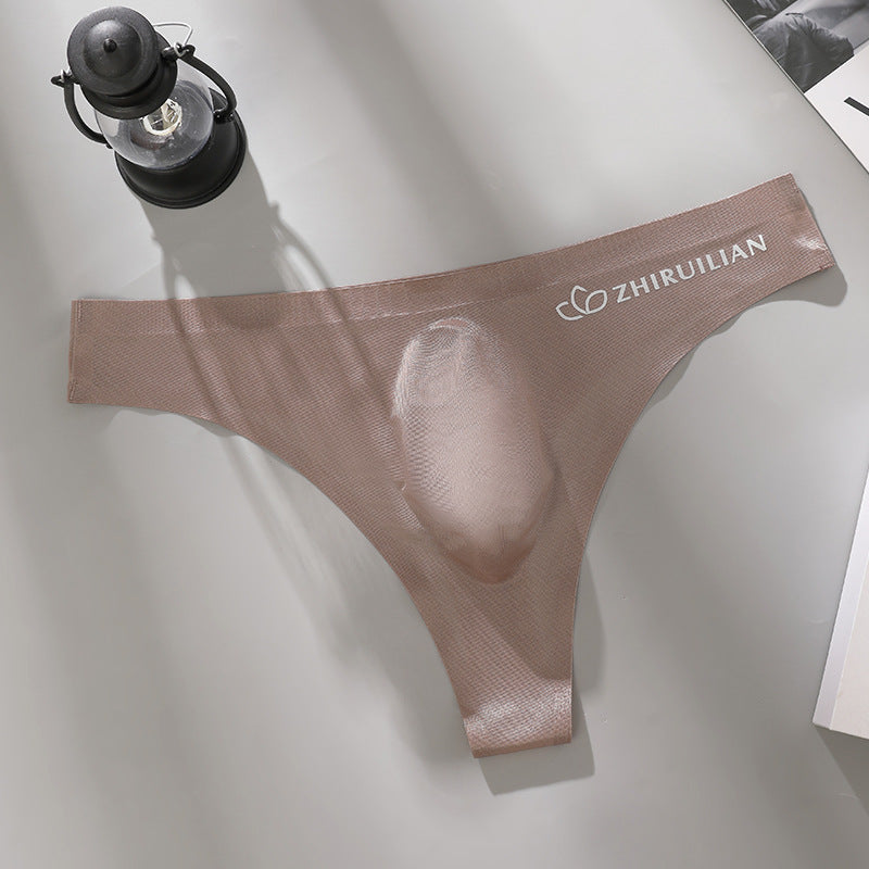 Men's Thong Underwear Breathable Comfort Fabric, Transparent Design
