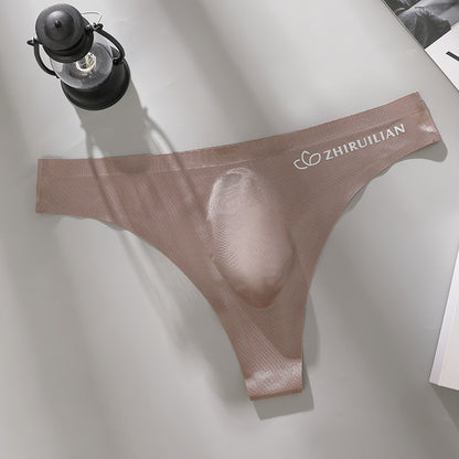 Men's Thong Underwear Breathable Comfort Fabric, Transparent Design