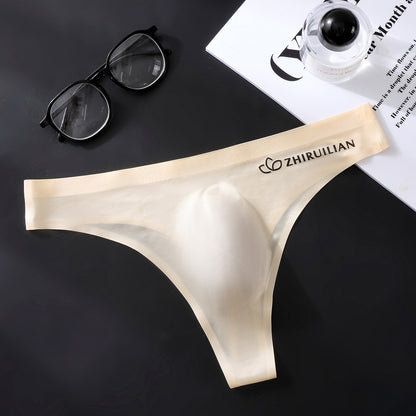 Men's Thong Underwear Breathable Comfort Fabric, Transparent Design