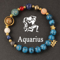 Zodiac Beaded Artificial Crystal Bracelet for Men & Women, Fashion Jewelry Gift Idea