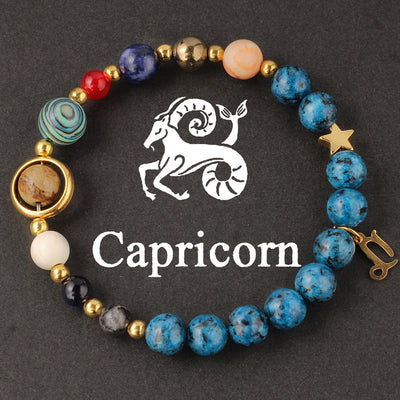 Zodiac Beaded Artificial Crystal Bracelet for Men & Women, Fashion Jewelry Gift Idea