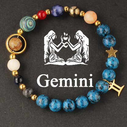 Zodiac Beaded Artificial Crystal Bracelet for Men & Women, Fashion Jewelry Gift Idea
