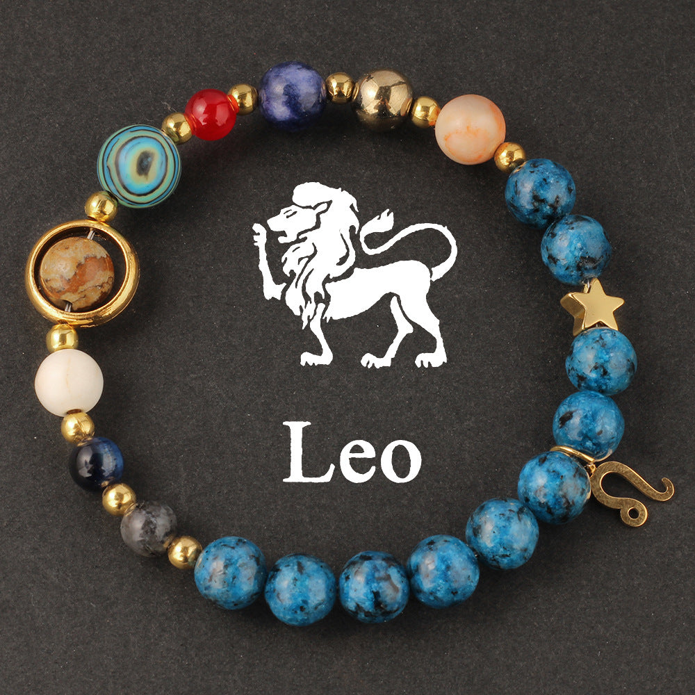 Zodiac Beaded Artificial Crystal Bracelet for Men & Women, Fashion Jewelry Gift Idea