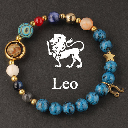 Zodiac Beaded Artificial Crystal Bracelet for Men & Women, Fashion Jewelry Gift Idea