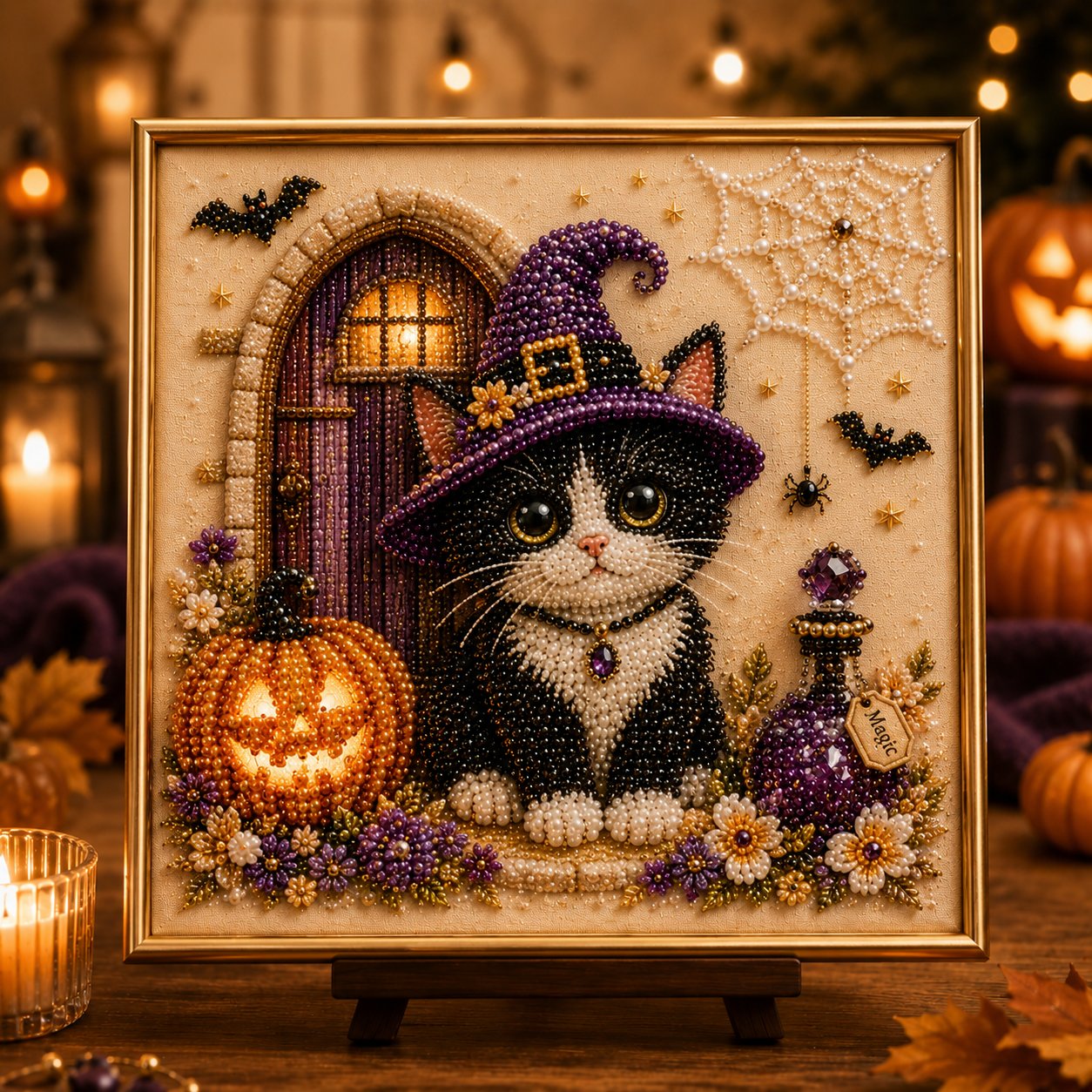 🔥 Last Day 49% OFF - DIY Halloween Cat Pearl Bead Painting Kit 🐈‍⬛🎃 Buy 2 Get Free Shipping📦