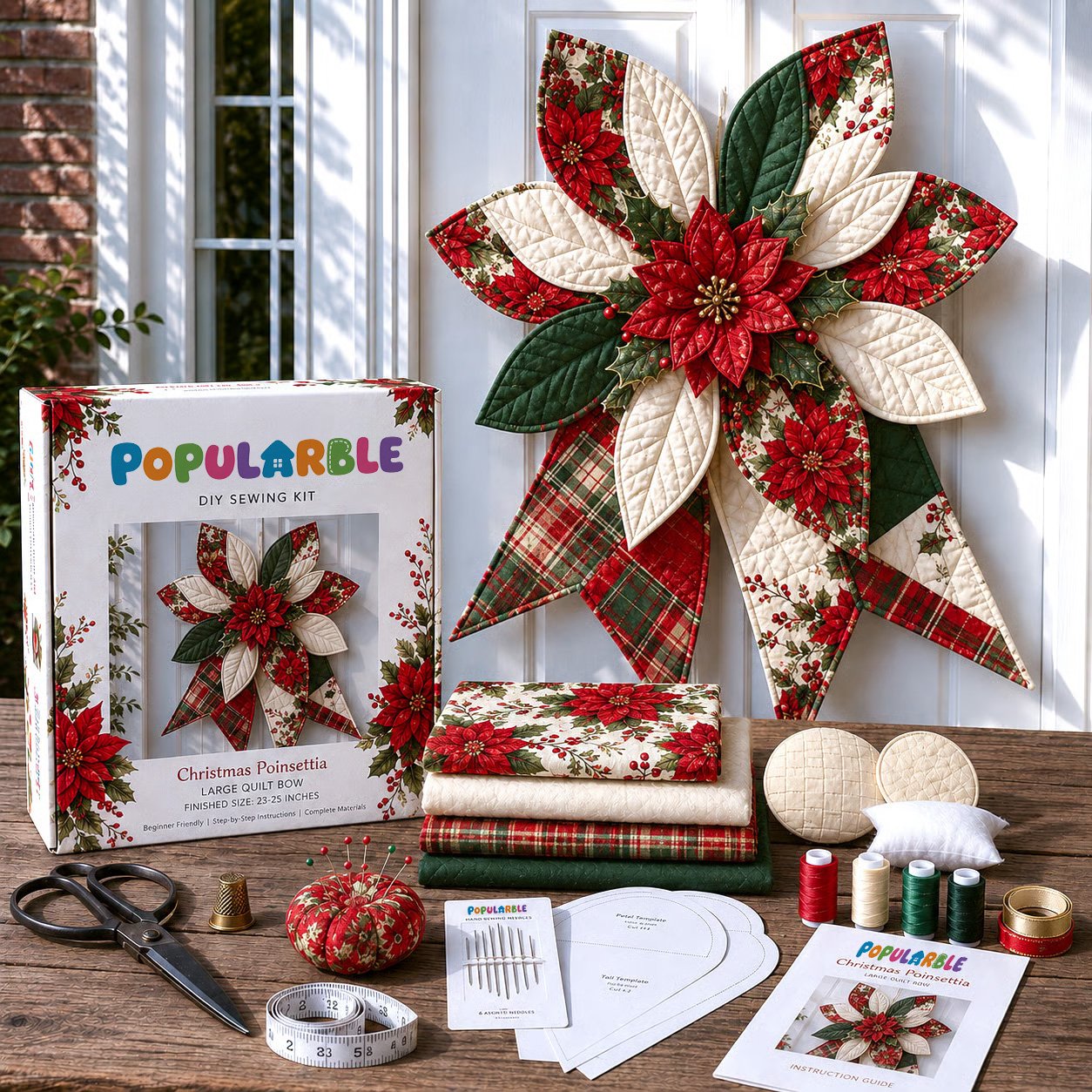 🎁Last Day 50% OFF- Large Patchwork Bow Sewing Kit (Beginner-Friendly)