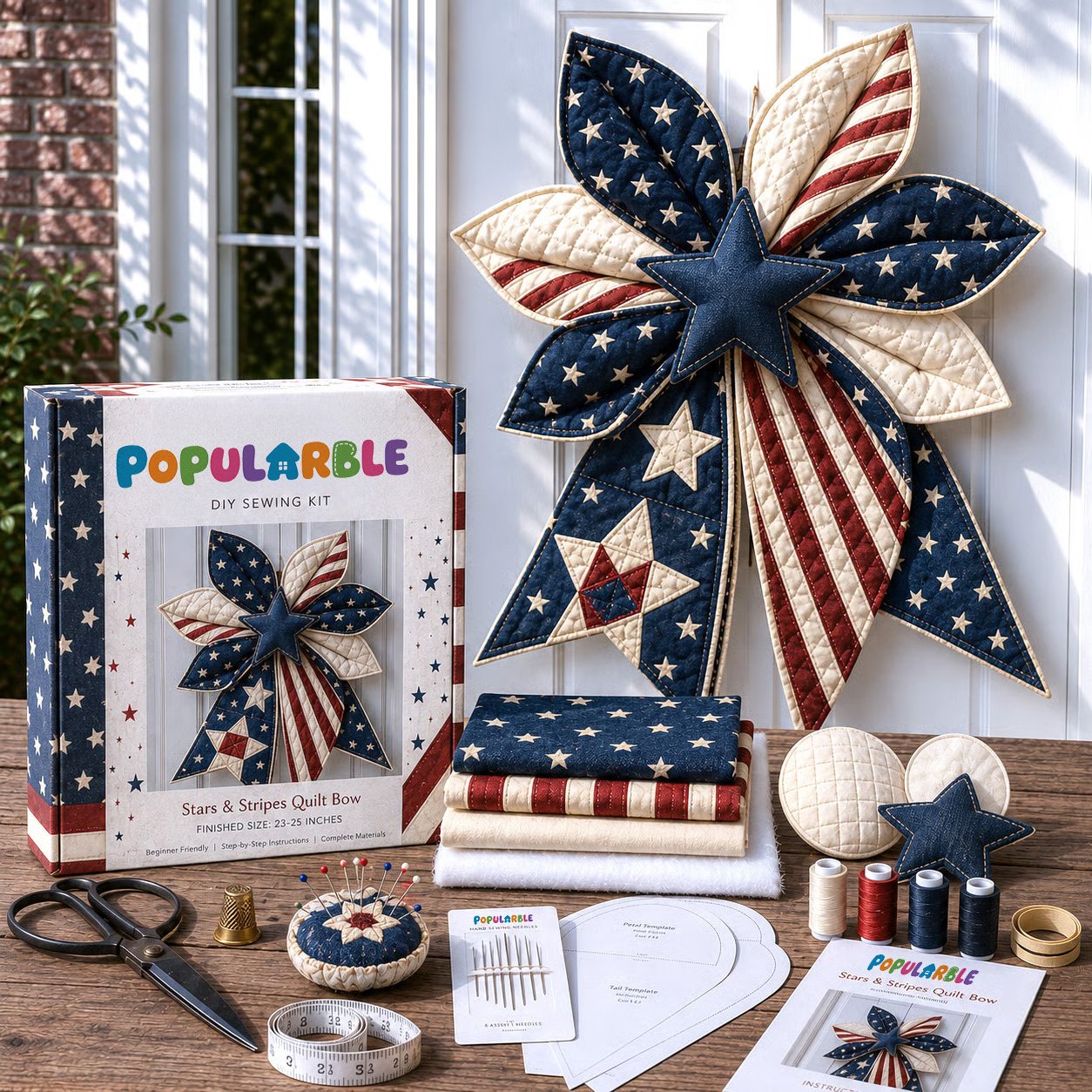🎁Last Day 50% OFF- Large Patchwork Bow Sewing Kit (Beginner-Friendly)