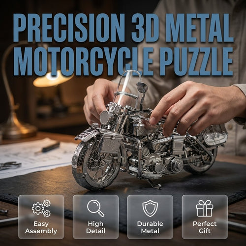 🔥Last Day 49% OFF - 🏍️🧩 Silver Motorcycle 3D Metal Assembly Puzzle