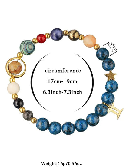 Zodiac Beaded Artificial Crystal Bracelet for Men & Women, Fashion Jewelry Gift Idea