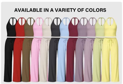 ⚡Hot Sales 49% OFF🔥Women's 2-Piece Athleisure Outfits - Polyester-Silk Fitted Summervibe Sweatsuit