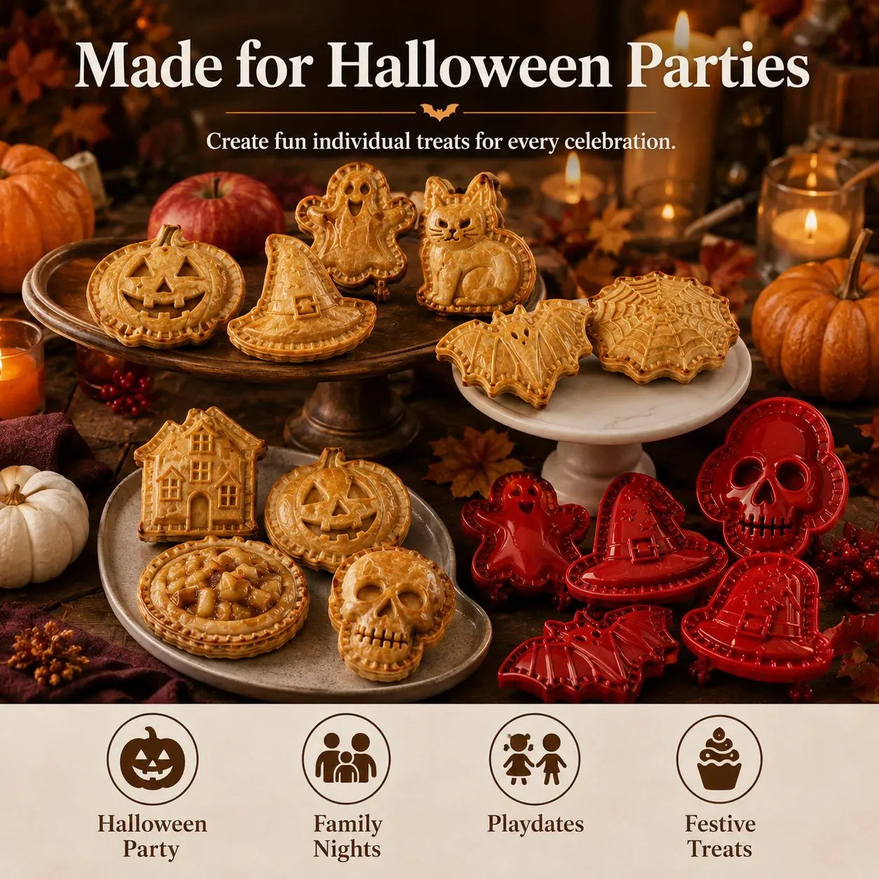 🎃🎄8 Festive Designs • Easy Hand-Press Molds • Perfect for Cookies, Mini Pies & Stuffed Pastries 🥧 Press, Fill & Bake Your Way Through the Holidays 😋