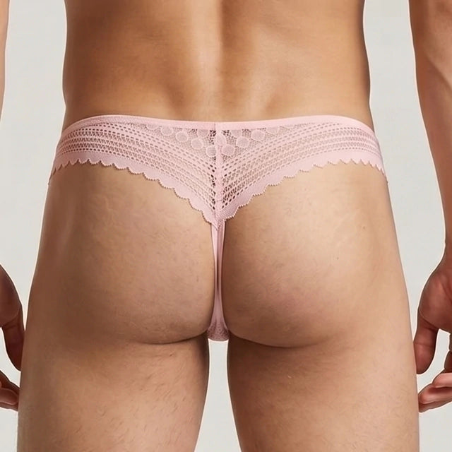 Men's Sexy Half-Transparent Lace Patchwork Elegant Underwear