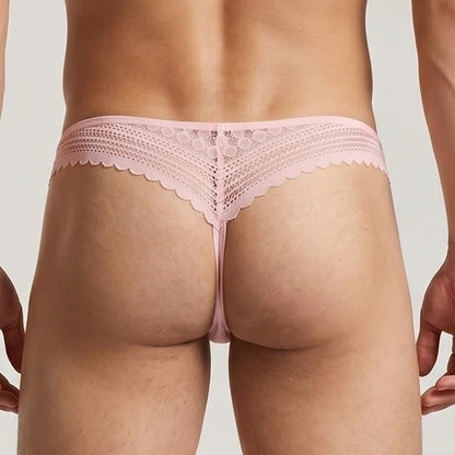 Men's Sexy Half-Transparent Lace Patchwork Elegant Underwear