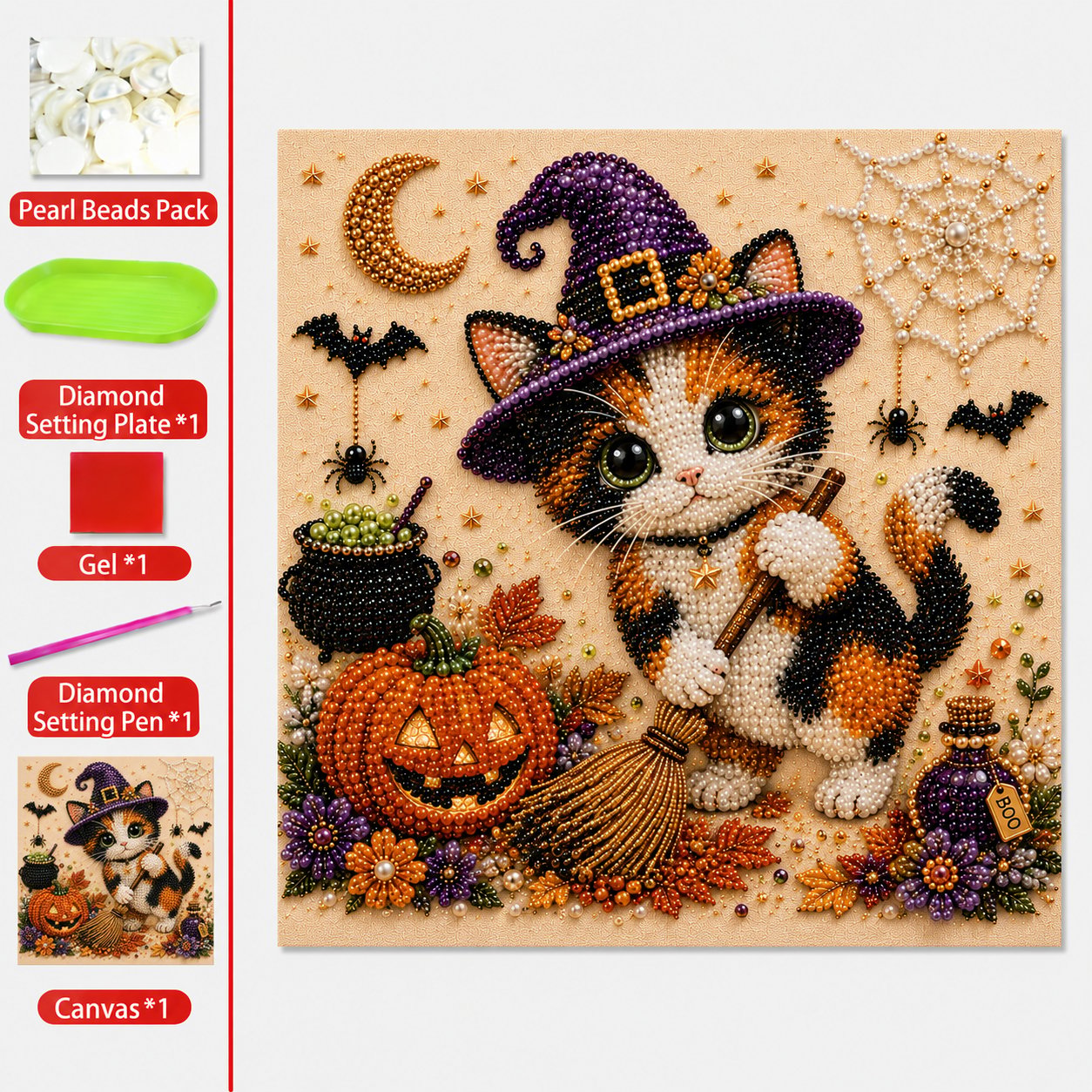 🔥 Last Day 49% OFF - DIY Halloween Cat Pearl Bead Painting Kit 🐈‍⬛🎃 Buy 2 Get Free Shipping📦