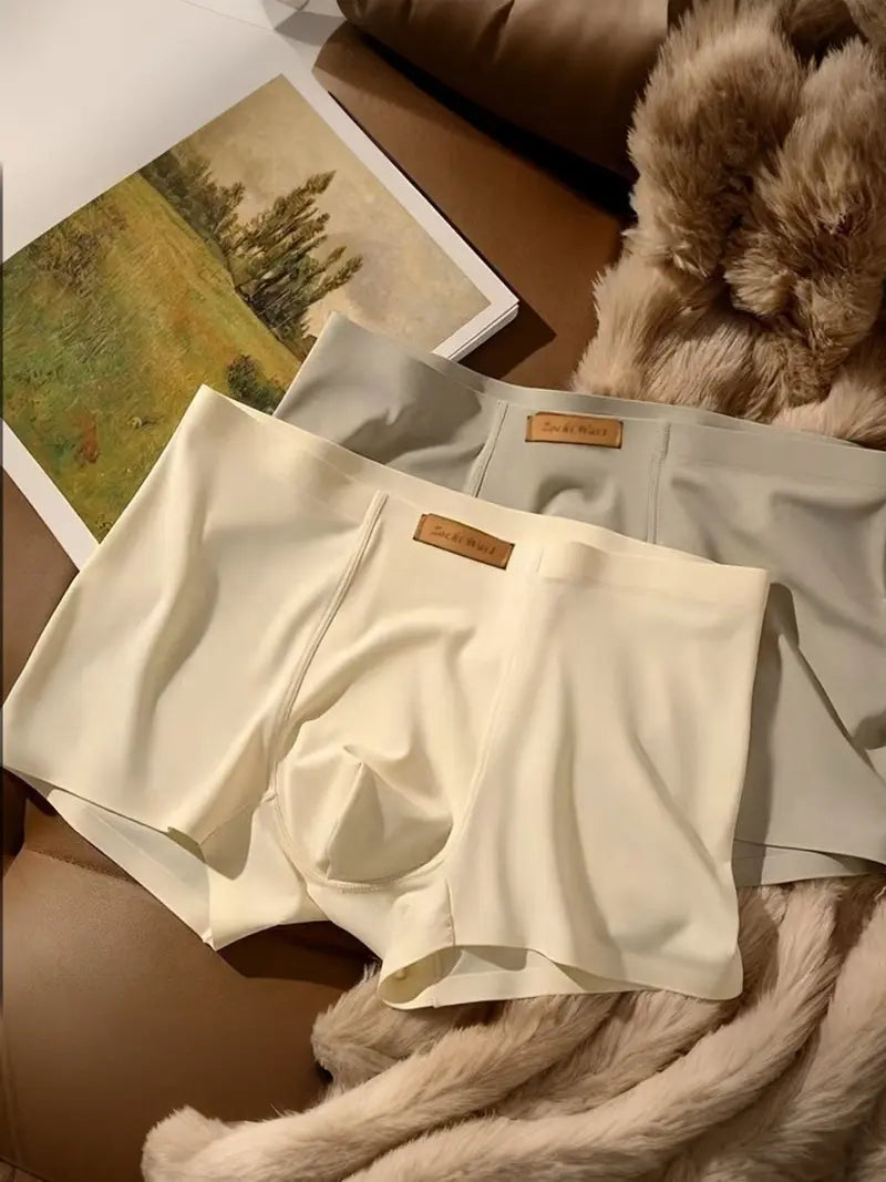 Men's Ice Silk Invisible Boxer Briefs - Breathable and Antibacterial, Suitable for All Seasons