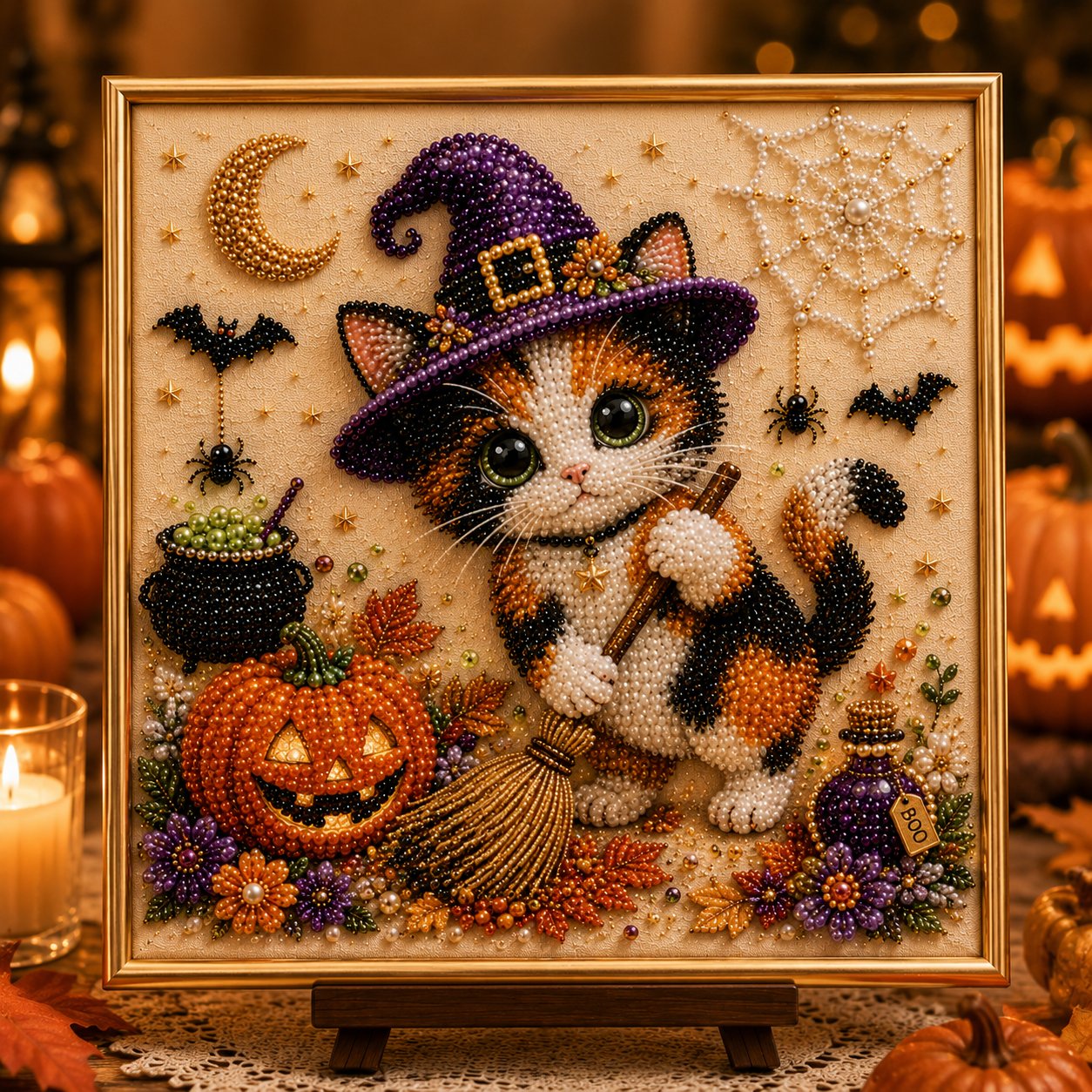 🔥 Last Day 49% OFF - DIY Halloween Cat Pearl Bead Painting Kit 🐈‍⬛🎃 Buy 2 Get Free Shipping📦