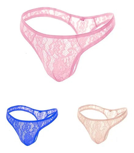 Men's sexy lace underwear, invisible, seamless, and breathable.