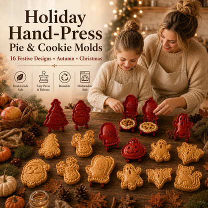 🎃🎄8 Festive Designs • Easy Hand-Press Molds • Perfect for Cookies, Mini Pies & Stuffed Pastries 🥧 Press, Fill & Bake Your Way Through the Holidays 😋