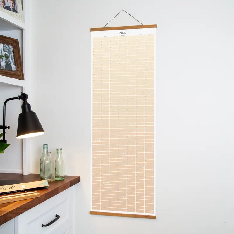🗓️🏡 2027 Cozy Pecan Print Wall Calendar – 12-Month Vertical Planner