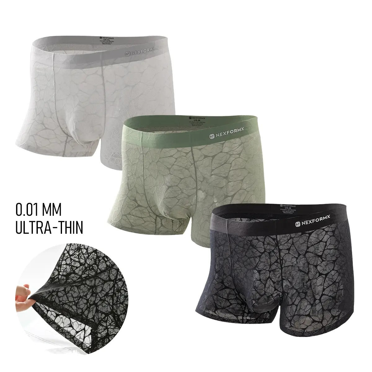 Men’s Breathable Lace Boxer Briefs | Anti-Odor Underwear