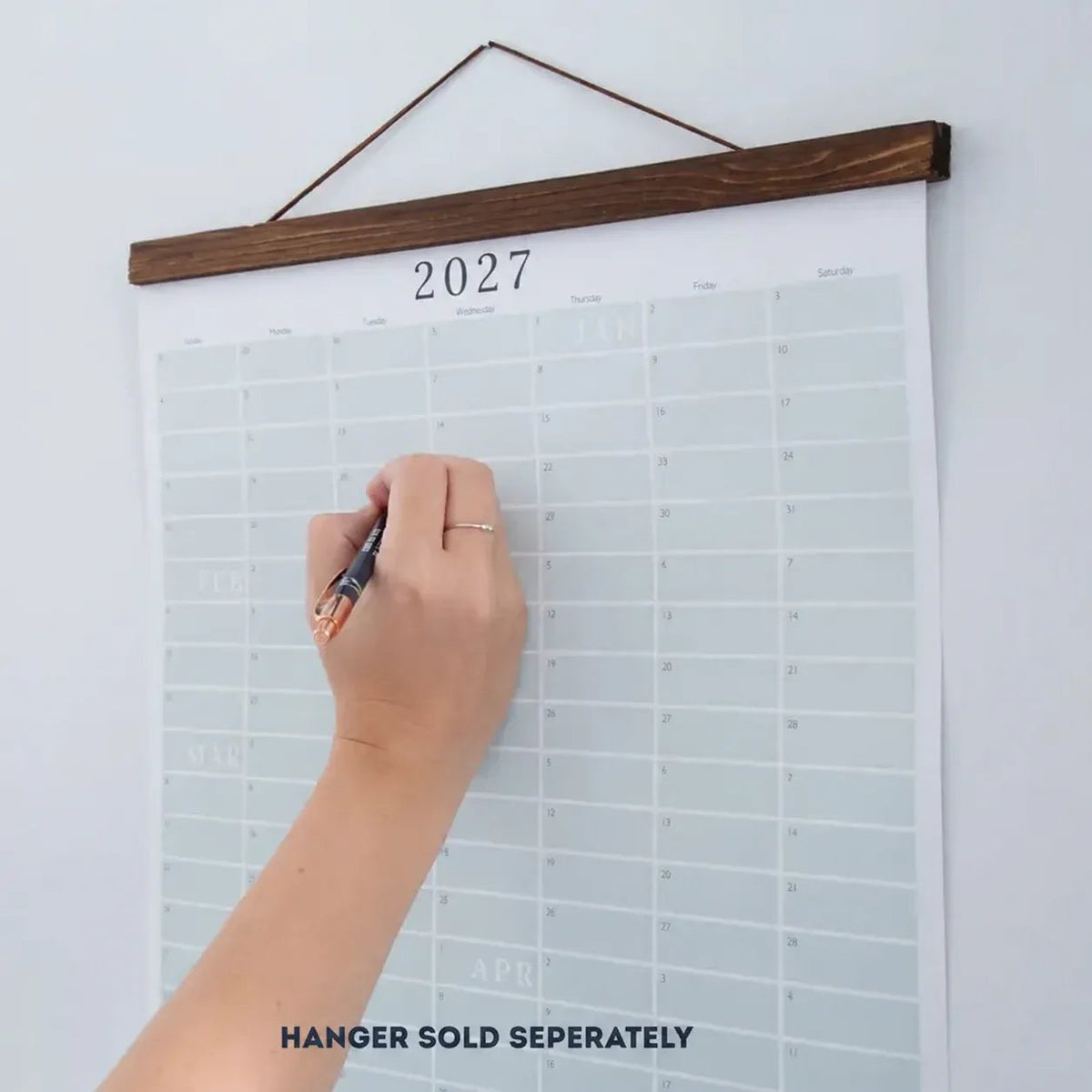 🗓️🏡 2027 Cozy Pecan Print Wall Calendar – 12-Month Vertical Planner