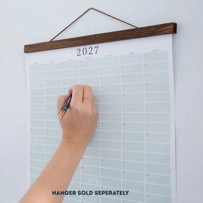 🗓️🏡 2027 Cozy Pecan Print Wall Calendar – 12-Month Vertical Planner