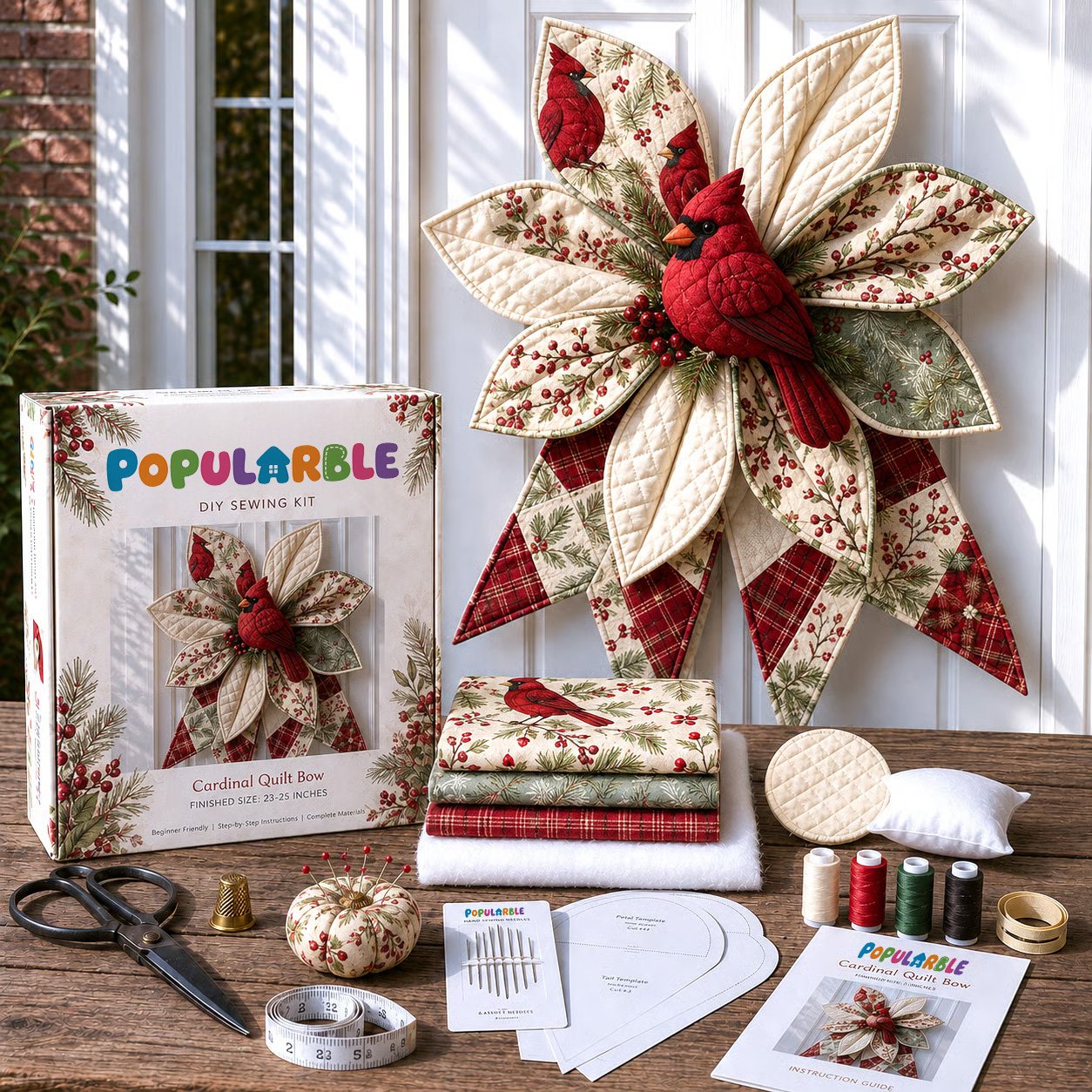 🎁Last Day 50% OFF- Large Patchwork Bow Sewing Kit (Beginner-Friendly)