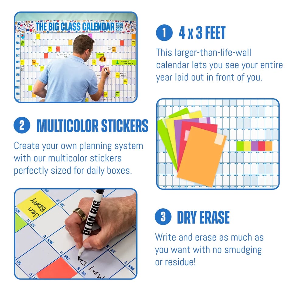 🔥 Back-to-School Sale — 49% OFF Today! 💥📅 The Big Class Calendar - Academic Year 2026-2027