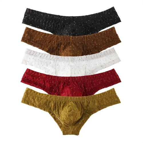 Men's Low Waist Lace Underwear Sexy Pouch Boxer Briefs Shorts Underpants Trunks