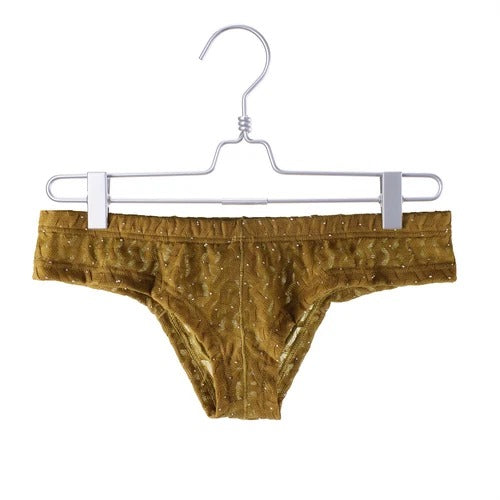 Men's Low Waist Lace Underwear Sexy Pouch Boxer Briefs Shorts Underpants Trunks